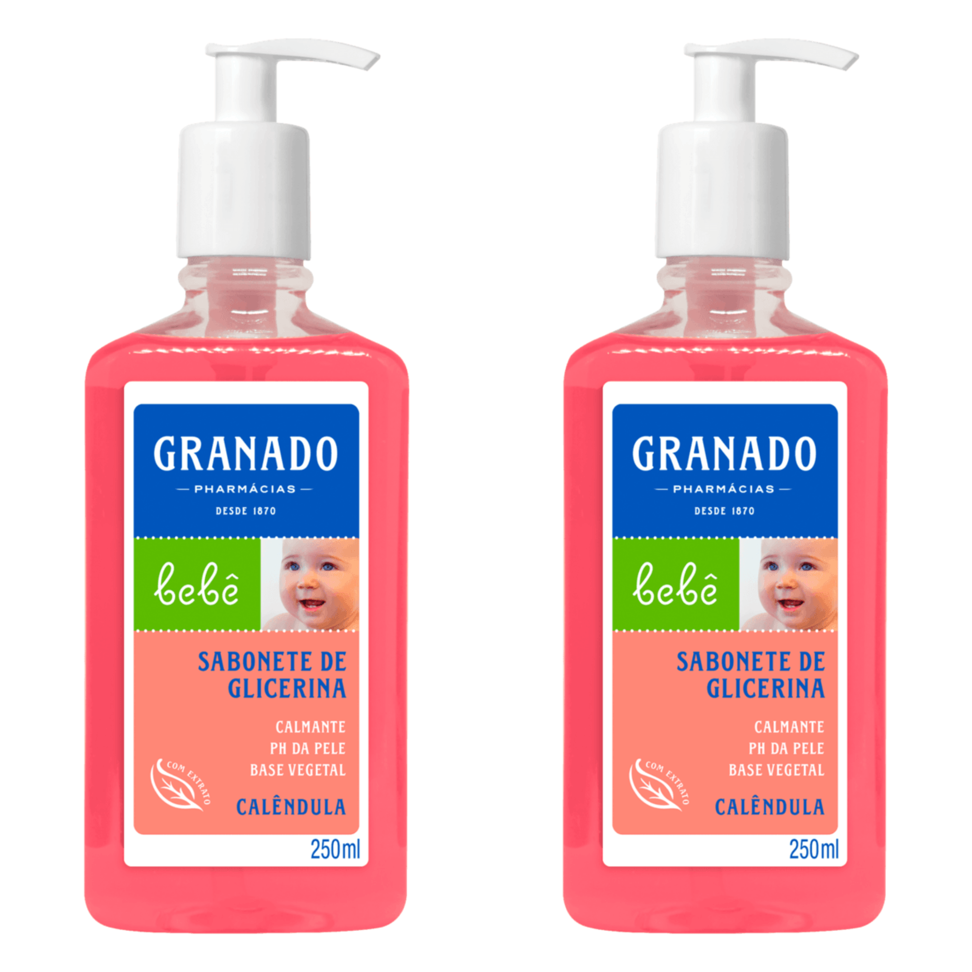 Kit c/2 Sabonetes Liquido Infantil Granado Bebê 250ml Calendula