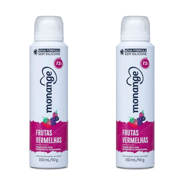 Kit c/2 Unidades de Desodorante Aero Monange 90g Frutas Vermelhas