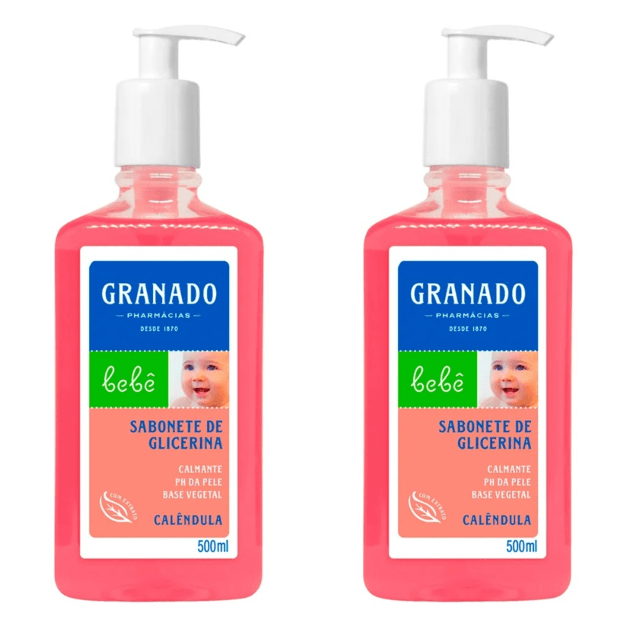 Kit c/2 Sabonetes Líquido Granado 500ml Bebê Calêndula