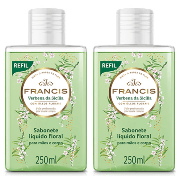 Kit c/2 Sabonetes Liquido Francis Refil 250ml Verde