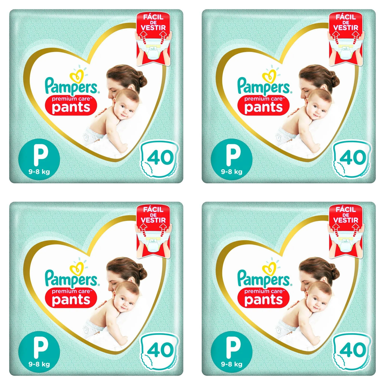 Kit 4 Fraldas Pampers Pants P.Care Pants c/40 Unidades cada