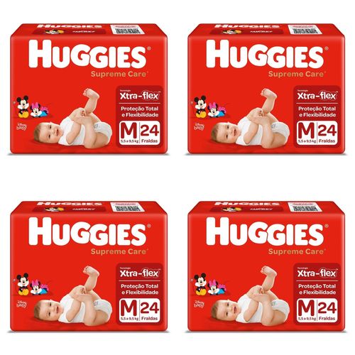 Kit 4 Fraldas Huggies Supreme Care Jumbo Kit 4 Fraldas Huggies Supreme Care Jumbo