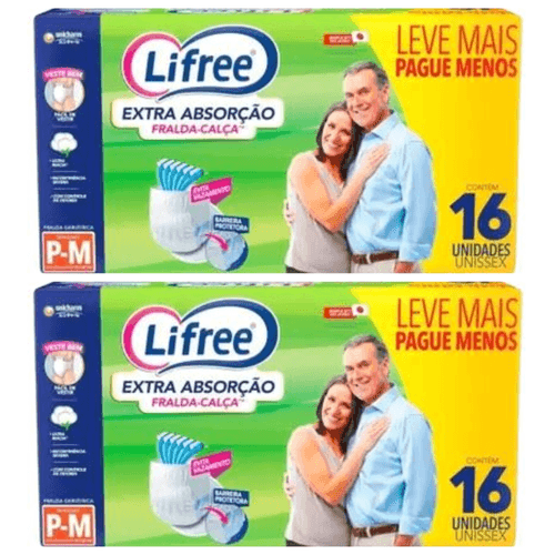 Kit 2 Fraldas Calca Geriatrica Extra Abs [P/M] 16 Unidades cada