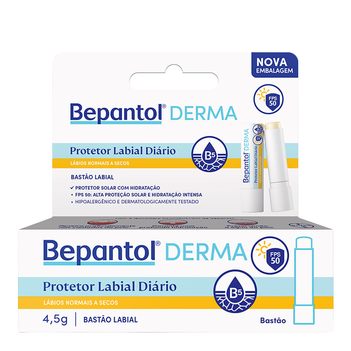 Protetor Labial Diário Bepantol Derma FPS 50 4,5g