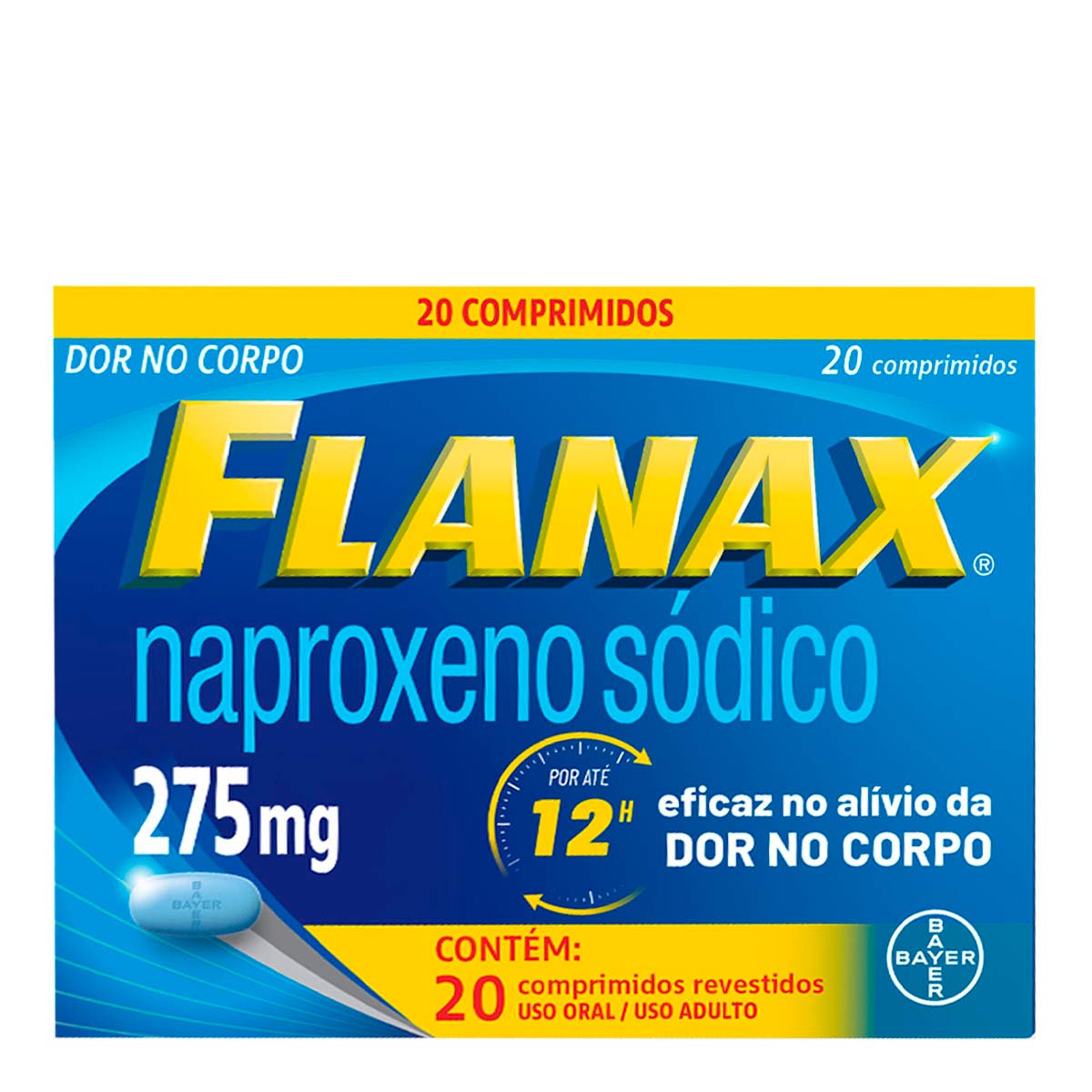 Analgésico e Anti-inflamatório Flanax 275mg 20 Comprimidos