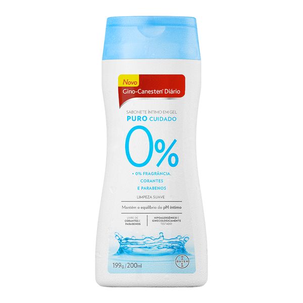 Sabonete Líquido Íntimo Gino-Canesten Diário Puro Cuidado Sem Fragrância 200ml