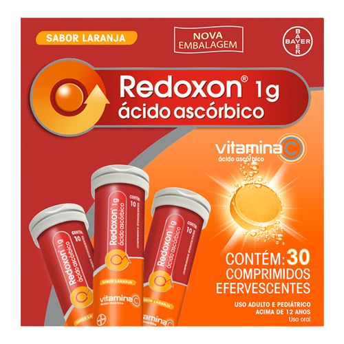 Redoxon Tripla Ação Vitamina C D E Zinco 30 Comprimidos Efervescentes