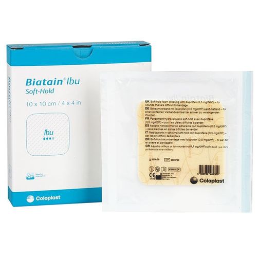 34110 - Curativo de Espuma e Ibuprofeno Não-Adesivo Biatain IBU 10x10cm Unidade unidade bege 34110 - Curativo de Espuma e Ibuprofeno Não-Adesivo Biatain IBU 10x10cm Unidade unidade bege