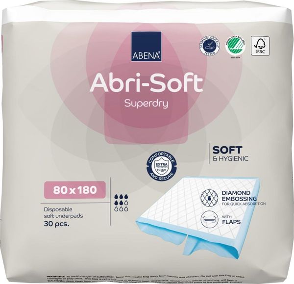 Lençol Absorvente Abri-Soft SuperDry Descartável Pacote C/ 30