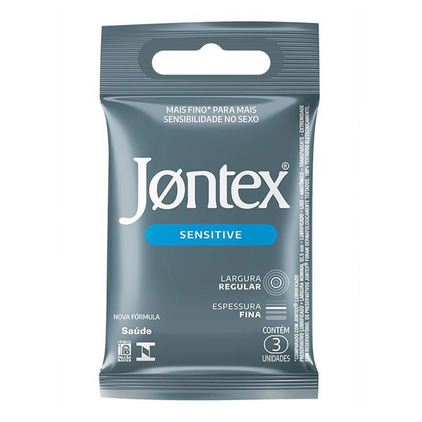Preservativo Camisinha Masculina Jontex Sensitive 3 Unidades