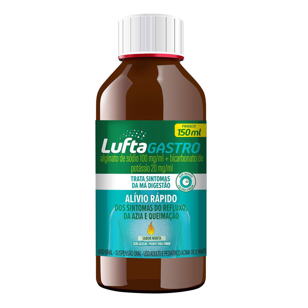 Antiácido LuftaGastro Sabor Menta 150ml Suspensão Oral