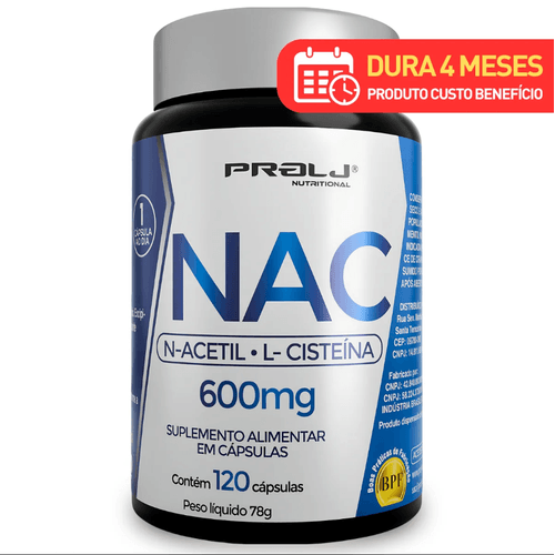 NAC 600mg 120 Cápsulas | N-acetilcisteína Prolj Nutritional NAC 600MG 120 CÁPSULAS NAC 600mg 120 Cápsulas | N-acetilcisteína Prolj Nutritional NAC 600MG 120 CÁPSULAS