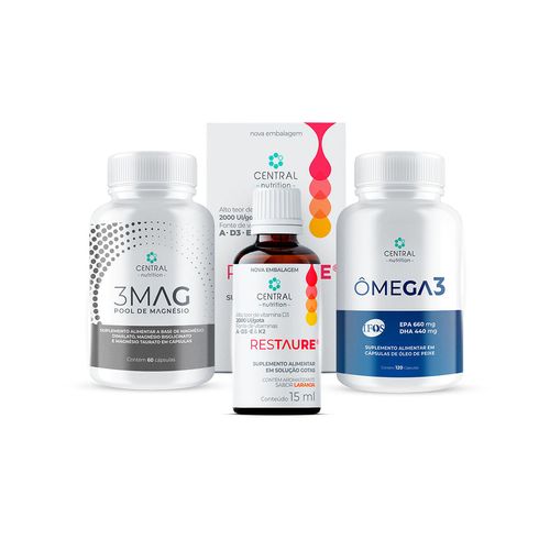 Kit Bem-estar (RESTAURE® + 3MAG + ÔMEGA 3 IFOS™  120 caps) 120 caps