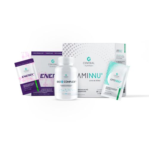 Kit Desempenho Físico (AMINNU® Sem Xilitol Limão + ENERGY ATP® ? Limão + BIO B-COMPLEX®) Limão