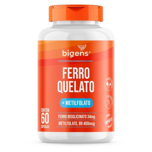 FERRO QUELATO + METILFOLATO 60 CAPSULAS BIGENS