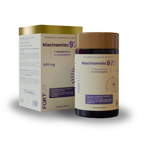 Niacinamida 97% 1000mg com 60 cápsulas Fortlife