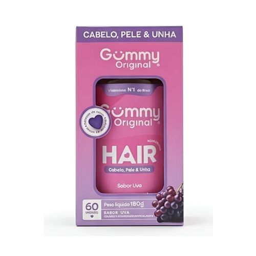Gummy Hair Cabelo Pele e Unha Uva 60unid