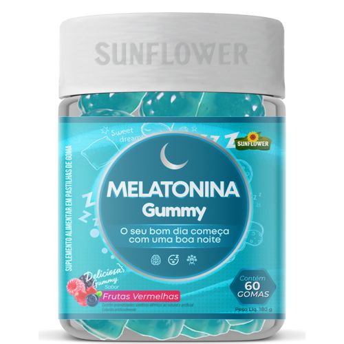 Melatonina Sunflower Sabor Frutas Vermelhas 60 Gomas Melatonina Sunflower Sabor Frutas Vermelhas 60 Gomas