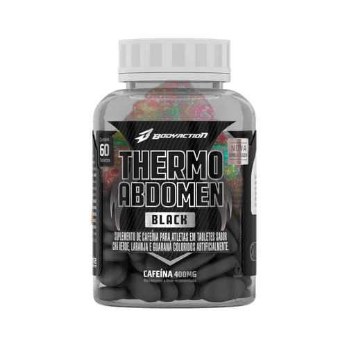 Thermo Abdome Black Bodyaction 400mg Cafeína 60 Comprimidos Thermo Abdome Black Bodyaction 400mg Cafeína 60 Comprimidos