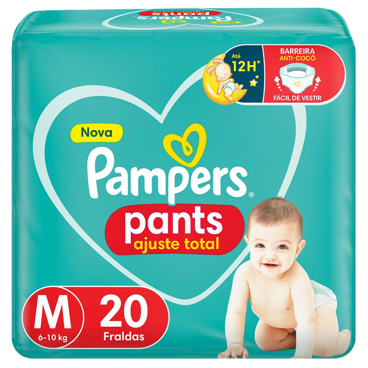 Fralda Pampers Pants Ajuste Total Roupinha M 20 Unidades