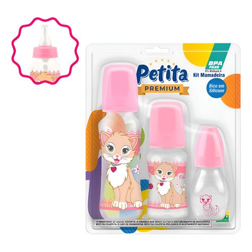 Kit Mamadeira Petita Bico de Silicone 240 ml 140 ml 60 ml