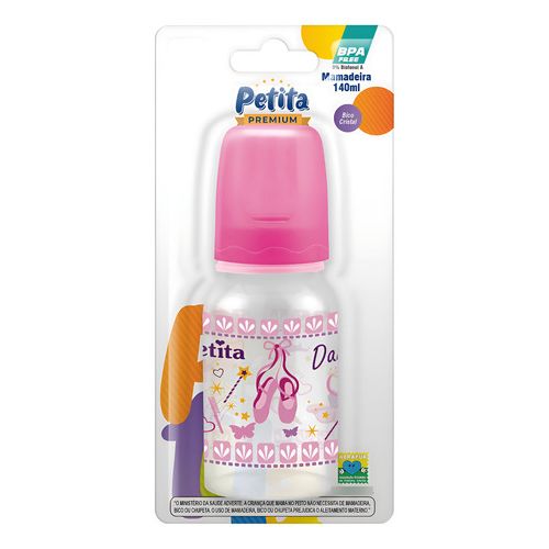 Mamadeira Menina Bebe Premium 140ML Bico Silicone Petita