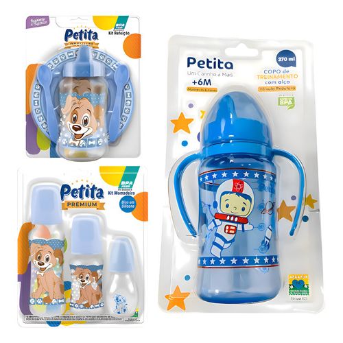 Kit 3 Mamadeiras Copo Treinamento Transição C/ Kit Refeição