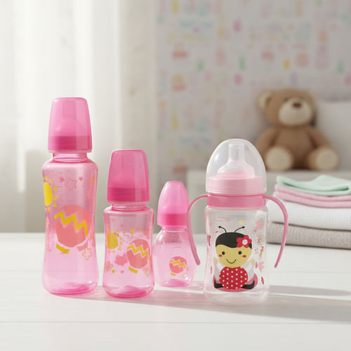 Kit 3 Mamadeiras e Copo Treinamento com Alça Bico e Macio Kit 3 Mamadeiras e Copo Treinamento com Alça Bico e Macio