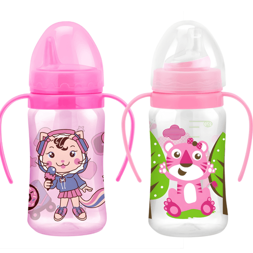 2 Copo Treinamento Bico de Silicone Rígido Com 270ml Menina ??