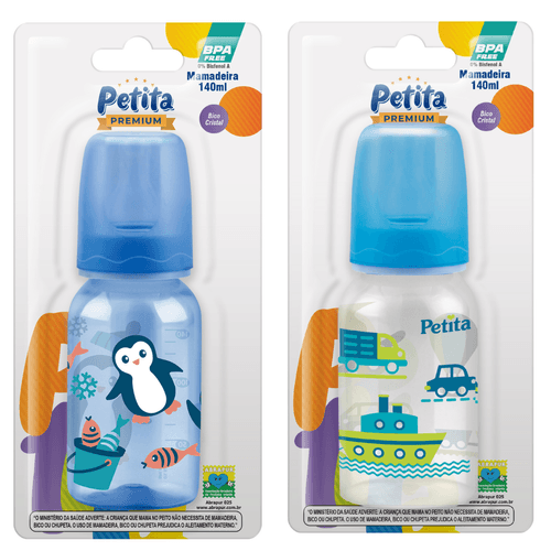 Mamadeira Sortidas bebe Premium 140ML Bico Silicone Petita