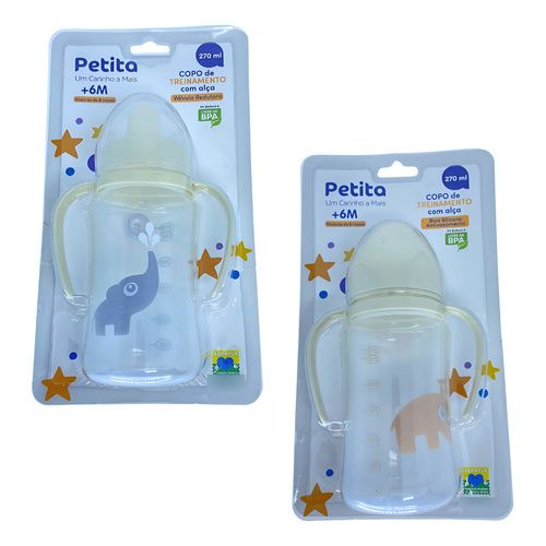 Kit 2 Copos Treinamento com Alça Bico Rígido e Macio 270ml Kit 2 Copos Treinamento com Alça Bico Rígido e Macio 270ml