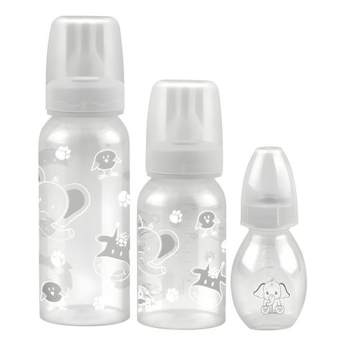 Kit Mamadeiras 3 Uni 60/140/240 mL Bebês Recém-Nascidos