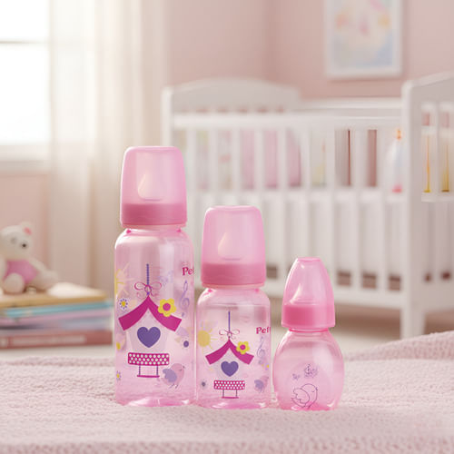 Kit 3 Mamadeiras bebe Premium  240 ML 140ML  60ML Bico Silicone Petita