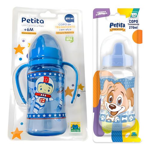 Kit 2 Copos de Treinamento Com Bico Rígido 270ml Petita