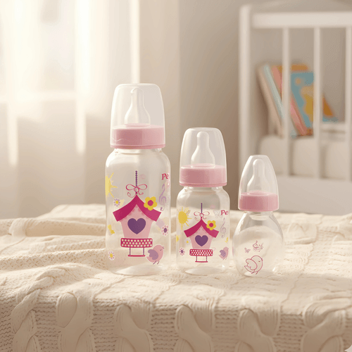 Kit 3 Mamadeiras bebe Premium  240 ML 140ML  60ML Bico Silicone Petita