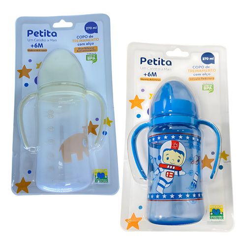 Kit 2 Copos Treinamento com Alça Bico Rígido e Macio  270ml