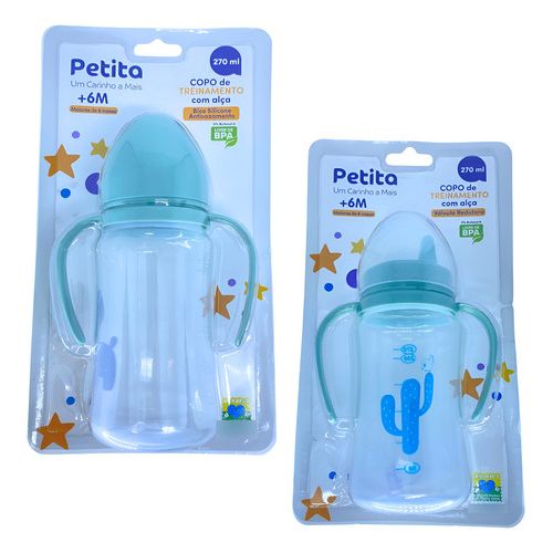 Kit 2 Copos Treinamento com Alça Bico Rígido e Macio  270ml