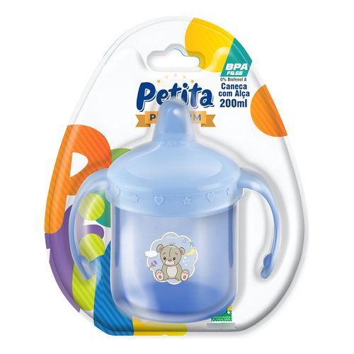 Caneca Infantil Com Alça Treinamento Azul Urso 200ml Qualidade Premium Petita Caneca Infantil Com Alça Treinamento Azul Urso 200ml Qualidade Premium Petita