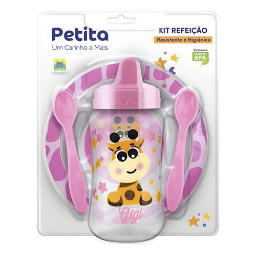 Kit Refeição Infantil Copo de Treinamento c/ Válvula Prato