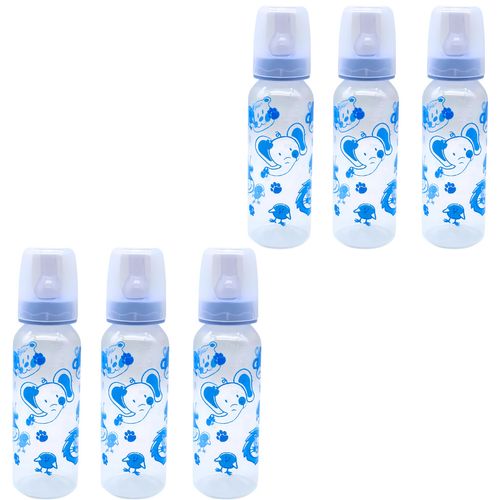 6 Mamadeiras Atacado Anplas 240ml Bico Redondo