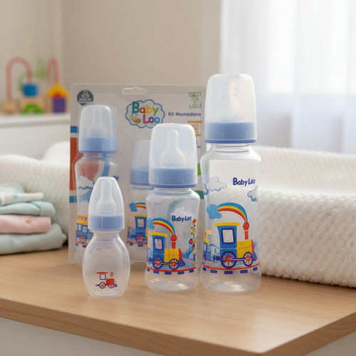 Kit 3 Mamadeiras Baby loo Bico de Silicone 240ml 140ml 60ml