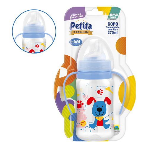 Copo Treinamento Alça e Bico de Silicone Antivazamento 270ml