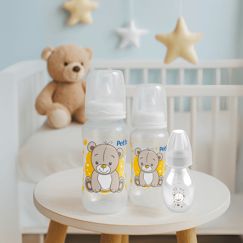 Kit 3 Mamadeiras bebe Premium  240 ML 140ML  60ML Bico Silicone Petita