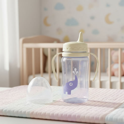 Copo Treinamento com Alça e Bico Rígido Petita 270ml Branco