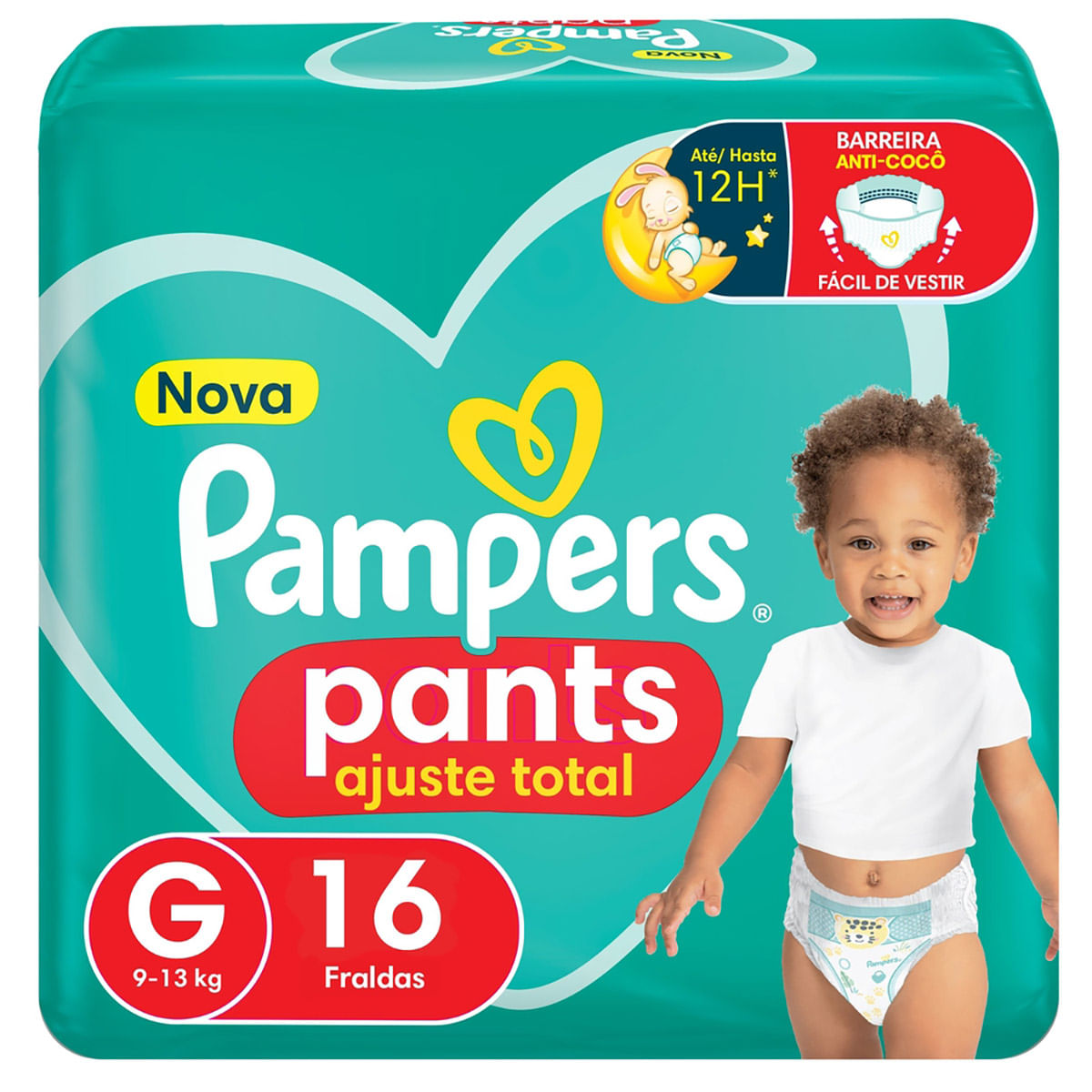 Fralda Pampers Pants Ajuste Total Roupinha G 16 unidades