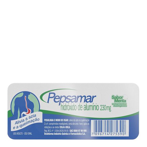 Antiácido Pepsamar 230Mg Menta 50 Comprimidos