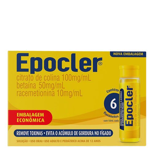 Hepatoprotetor Epocler Sabor Abacaxi 6 Flaconetes De 10Ml