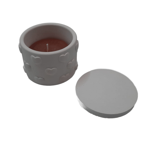 Vela Aromática Chocolate 50g - Pote Reutilizável com Corações