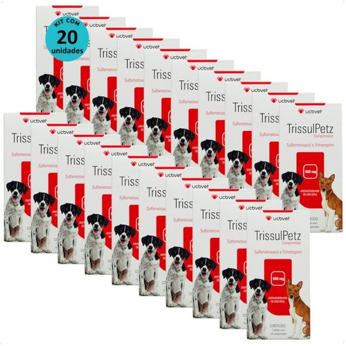TRISSULPETZ 500MG COM 15 COMPRIMIDOS PARA CÃES UCBVET KIT COM 20