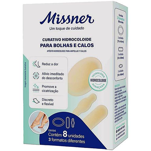 Curativo Hidrocoloide Missner para Calos e Bolhas 8 unidades